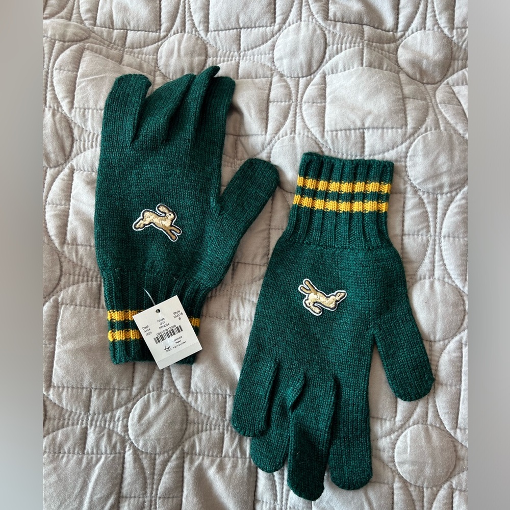 J.Crew x Tracksmith Harrier merino wool gloves, size small